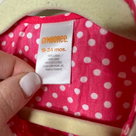 Gymboree Pink/White Polka Dot Dress Girls 18-24 Months - Picture 3 of 4
